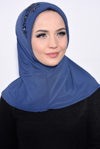 Pratik Pullu Hijab İndigo Pratik Pullu Hijab İndigo