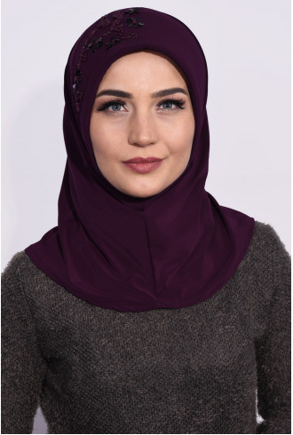 Pratik Pullu Hijab Mürdüm Pratik Pullu Hijab Mürdüm