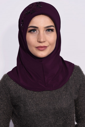 Pratik Pullu Hijab Mürdüm Pratik Pullu Hijab Mürdüm