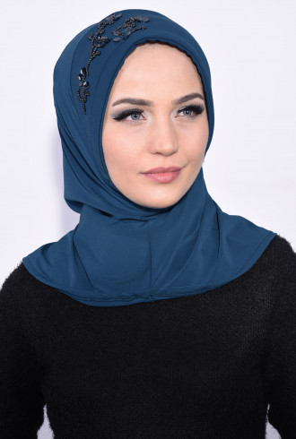 Pratik Pullu Hijab Petrol Mavisi Pratik Pullu Hijab Petrol Mavisi
