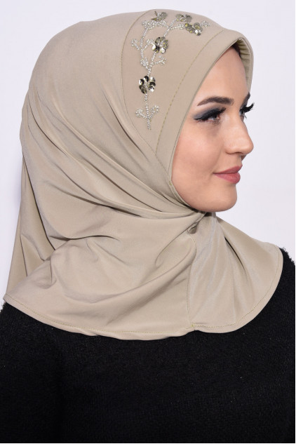 Pratik Pullu Hijab Taşrengi