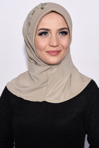 Pratik Pullu Hijab Taşrengi Pratik Pullu Hijab Taşrengi