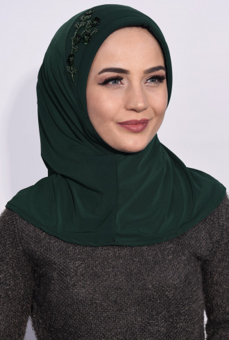 Pratik Pullu Hijab Zümrüt Yeşili Pratik Pullu Hijab Zümrüt Yeşili