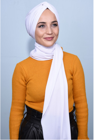 Şallı Düğüm Bone Beyaz Şallı Düğüm Bone Beyaz
