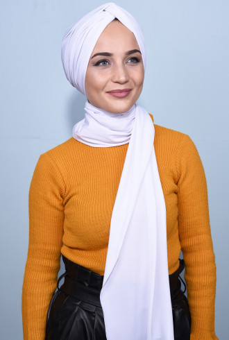 Şallı Düğüm Bone Beyaz Şallı Düğüm Bone Beyaz