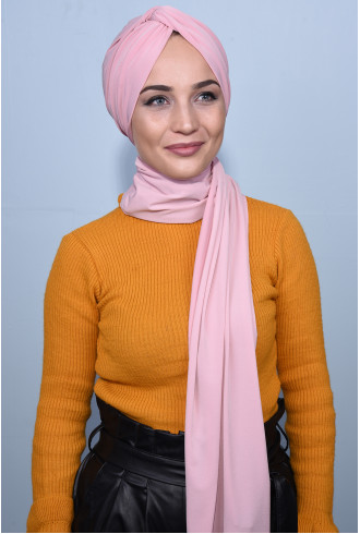 Şallı Düğüm Bone Pudra Pembesi Şallı Düğüm Bone Pudra Pembesi