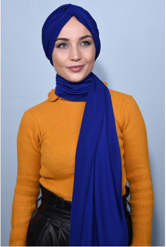 Şallı Düğüm Bone Saks Mavisi Şallı Düğüm Bone Saks Mavisi