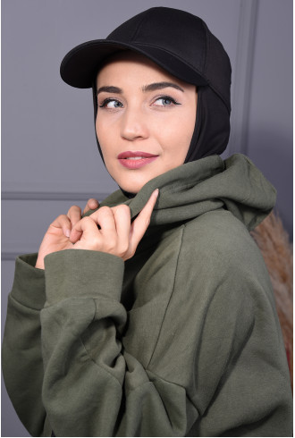 Şapka Şal Scuba Kumaş Siyah Şapka Şal Scuba Kumaş Siyah