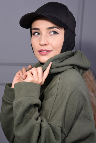 Şapka Şal Scuba Kumaş Siyah Şapka Şal Scuba Kumaş Siyah