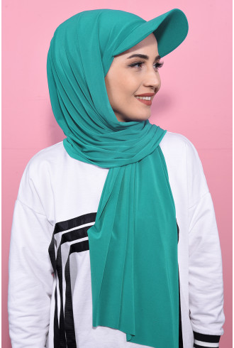 Boneli Şapka Şal Mint Yeşili Boneli Şapka Şal Mint Yeşili