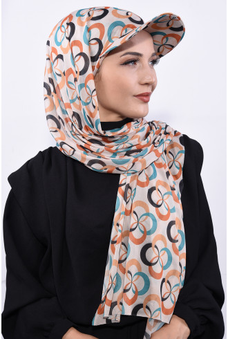 Desenli Şapka Şal Kolaj