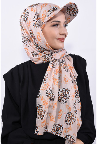 Desenli Şapka Şal Kozalak