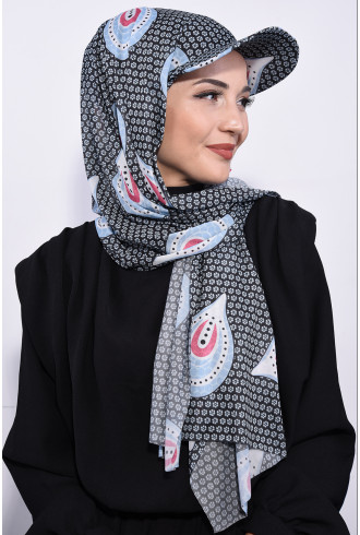Şapkalı Desenli Şal Tavuskuşu