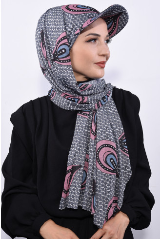 Desenli Şapka Şal Tavuskuşu