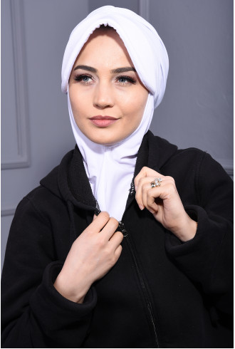 Spor Şapka Scarf Beyaz Spor Şapka Scarf Beyaz