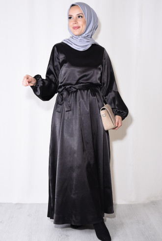 Saten Etek Maxi Boy Siyah Saten Etek Maxi Boy Siyah