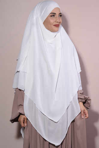 Şifon Hazır Peçeli Sufle Üç Katlı Ekru