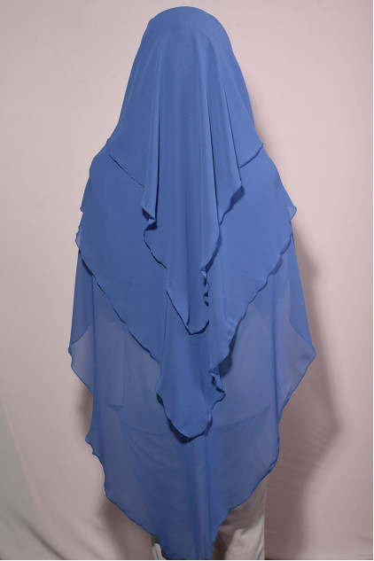 Şifon Sufle Khimar Hazır Peçeli İndigo