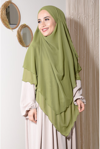 Hazır Şifon Sufle Khimar Üç Katlı Limoni Hazır Şifon Sufle Khimar Üç Katlı Limoni