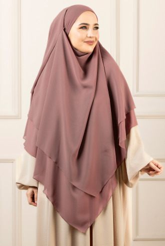 Hazır Peçeli Sufle Khimar Şal Menekşe Hazır Peçeli Sufle Khimar Şal Menekşe