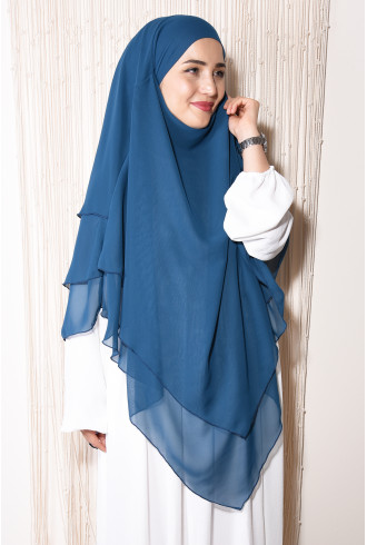 Şifon Sufle Khimar Petrol Mavisi Şifon Sufle Khimar Petrol Mavisi