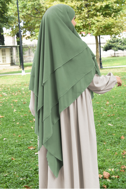 Sufle Khimar Peçeli Şal Soft Yeşil