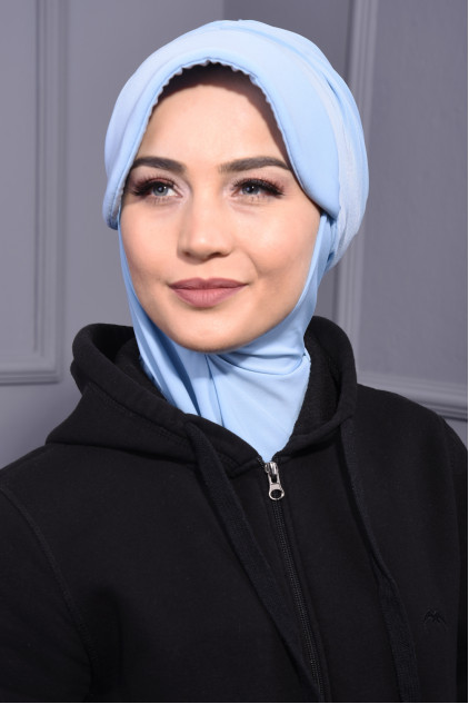 Spor Şapka Scarf Bebe Mavisi