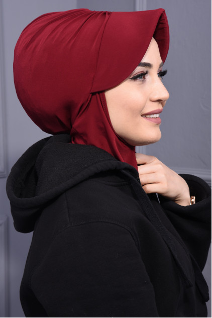 Spor Şapka Scarf Bordo