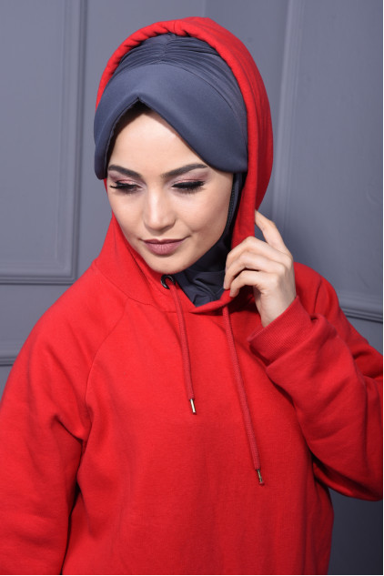 Spor Şapka Scarf Füme