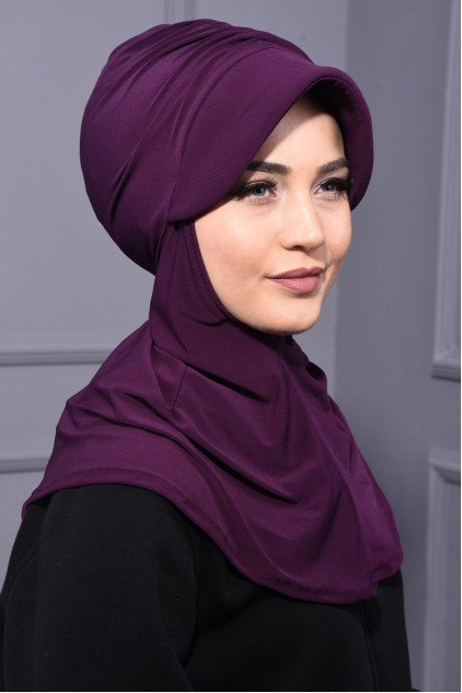 Spor Şapka Scarf Mürdüm