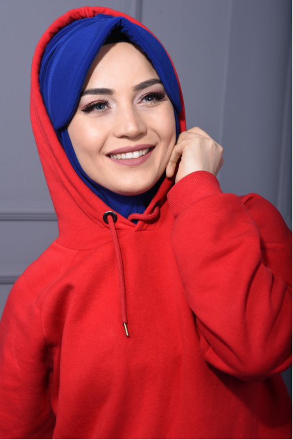 Spor Şapka Scarf Saks Mavisi