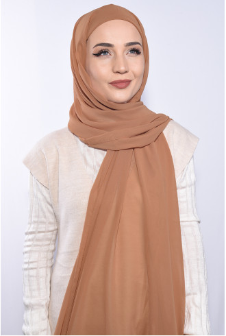 Şifon Boyunluklu Şal Tarçın Şifon Boyunluklu Şal Tarçın