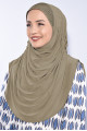 Taşlı Pileli Hijab Açık Vizon