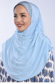 Taşlı Pileli Hijab Bebe Mavisi