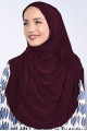 Taşlı Pileli Hijab Bordo