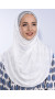 Taşlı Pileli Hijab Ekru