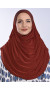 Taşlı Pileli Hijab Kiremit