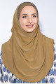 Taşlı Pileli Hijab Taba