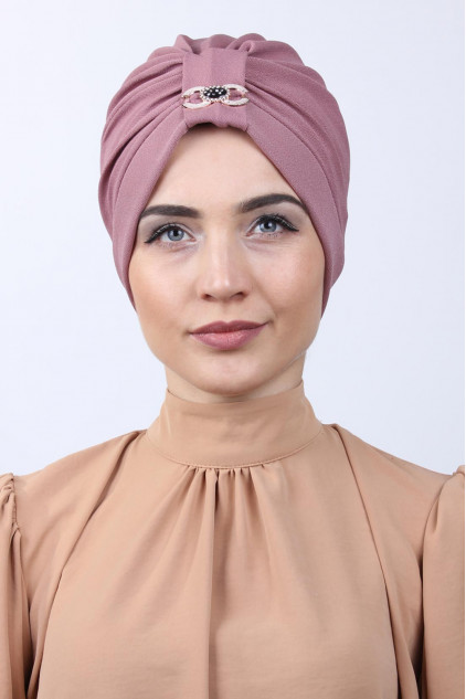 Tokalı Çift Taraflı Bone Gül Kurusu Tokalı Çift Taraflı Bone Gül Kurusu