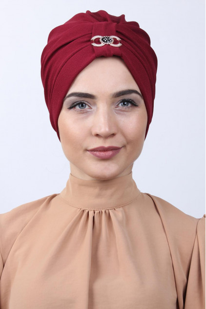 Tokalı Bordo Çift Taraflı Bone Tokalı Bordo Çift Taraflı Bone