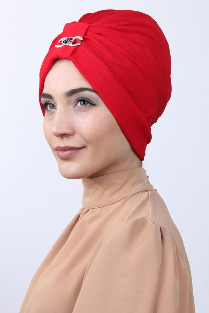 Tokalı Çift Taraflı Bone Kırmızı Tokalı Çift Taraflı Bone Kırmızı