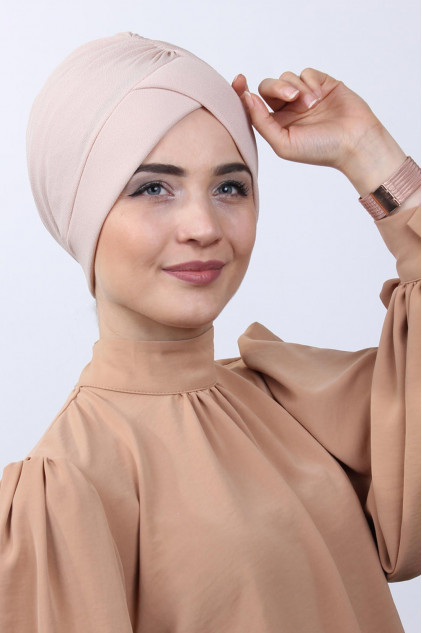 Tokalı Çift Taraflı Bone Bej Tokalı Çift Taraflı Bone Bej