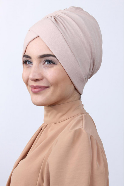 Tokalı Çift Taraflı Bone Bej Tokalı Çift Taraflı Bone Bej