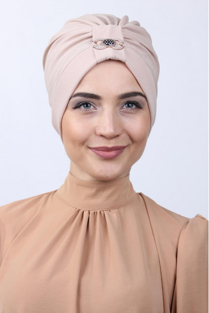 Tokalı Çift Taraflı Bone Bej Tokalı Çift Taraflı Bone Bej