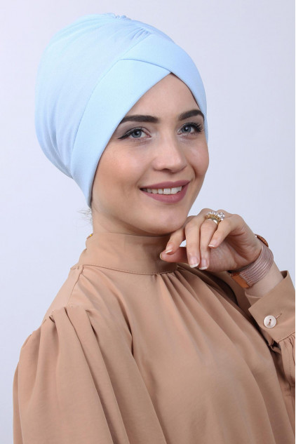 Tokalı Çift Taraflı Bone Bebe Mavisi Tokalı Çift Taraflı Bone Bebe Mavisi