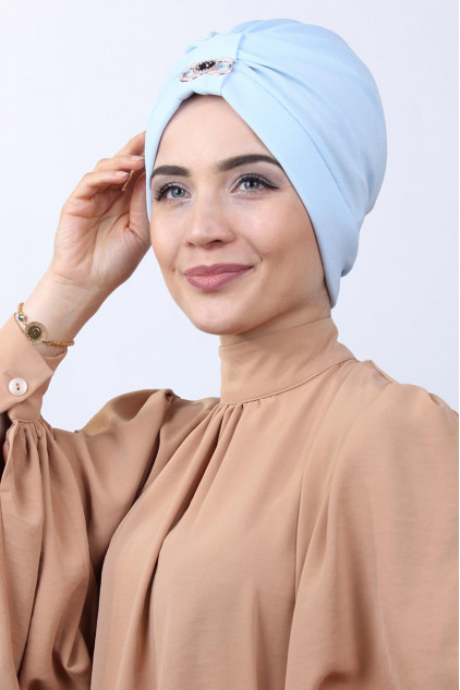 Tokalı Çift Taraflı Bone Bebe Mavisi Tokalı Çift Taraflı Bone Bebe Mavisi