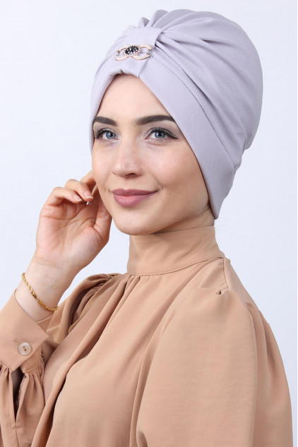 Tokalı Çift Taraflı Bone Gri Gümüş Tokalı Çift Taraflı Bone Gri Gümüş