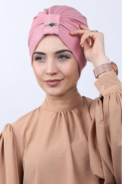 Tokalı Çift Taraflı Bone Pudra Pembesi Tokalı Çift Taraflı Bone Pudra Pembesi