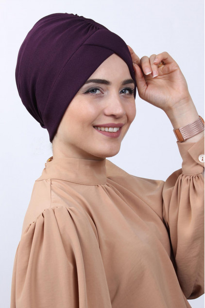 Tokalı Çift Taraflı Bone Mor Tokalı Çift Taraflı Bone Mor