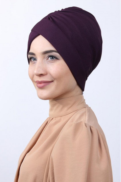 Tokalı Çift Taraflı Bone Mor Tokalı Çift Taraflı Bone Mor